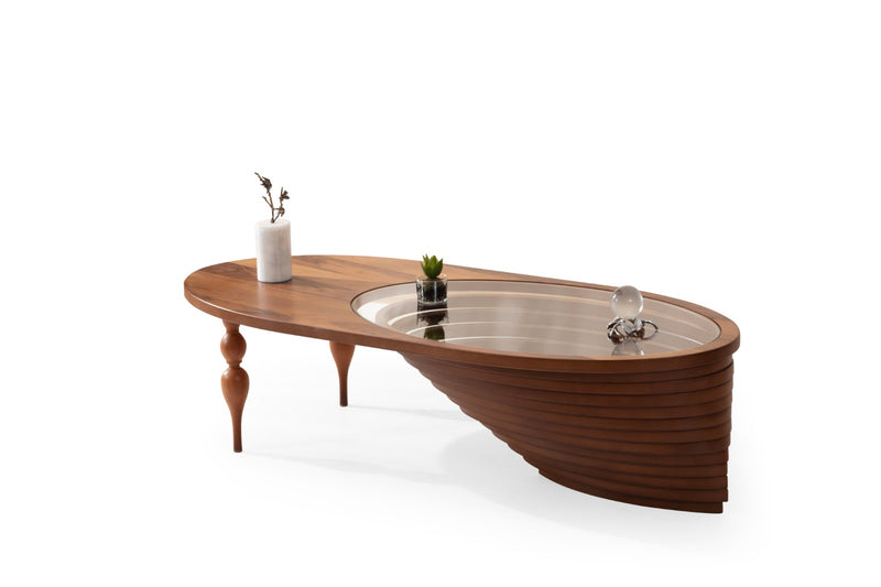 033 Walnut/Gold Coffee Table