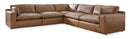 Emilia Caramel Leather 5-Piece Modular Sectional -  Ashley - Luna Furniture