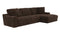 Comfrey Oversized Corduroy Chocolate 123" Sectional with Cupholders