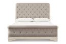 Realyn Chipped White Queen Sleigh Bed -  Ashley - Luna Furniture