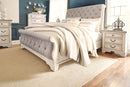 Realyn Chipped White Queen Sleigh Bed -  Ashley - Luna Furniture