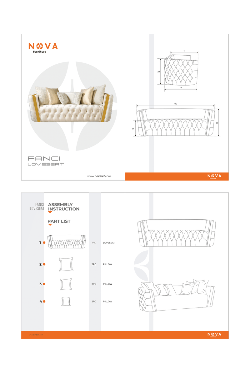 Fanci Black Velvet Sofa 94" & Loveseat 82"