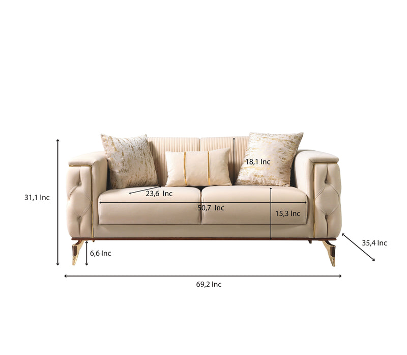 Belinda Ivory Velvet Sofa 89" & Loveseat 69" [ETA: 1/15]