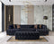 Ariana Black Velvet Double Chaise 138" Sectional