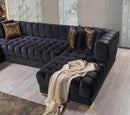 Ariana Black Velvet Double Chaise 138" Sectional