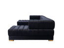 Ariana Black Velvet Double Chaise 138" Sectional