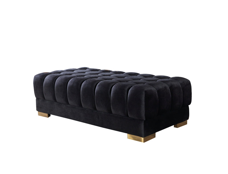 Ariana Black Velvet Double Chaise 138" Sectional