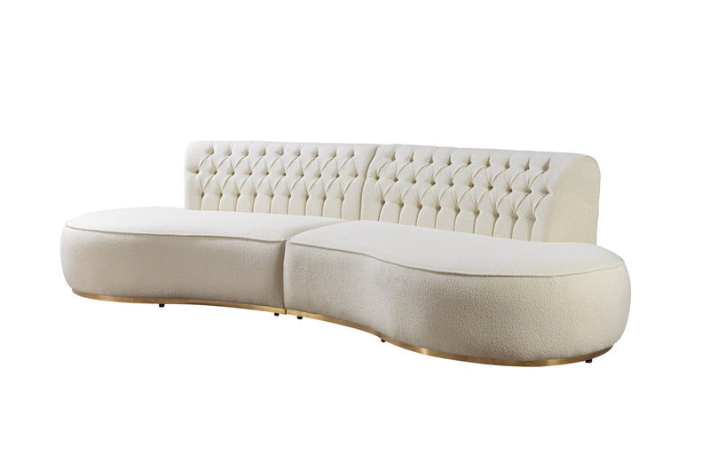 Ella Ivory Boucle Curved 130" Sectional