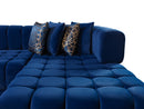 Ariana Blue Velvet Double Chaise 138" Sectional