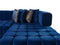 Ariana Blue Velvet Double Chaise 138" Sectional