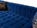 Ariana Blue Velvet Double Chaise 138" Sectional