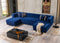 Ariana Blue Velvet Double Chaise 138" Sectional