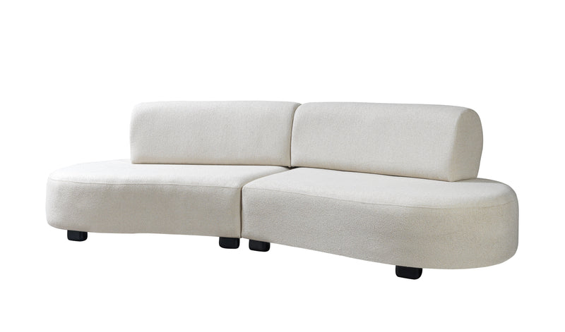 Olivia Ivory Boucle 2-Piece Curved 118" Sectional