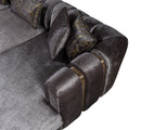 Santana Smoke Velvet Double Chaise 138" Sectional