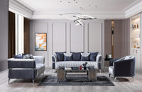 Leina Silver-Gray  Velvet Sofa 86