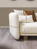 Helena Ivory Velvet Sofa 94"