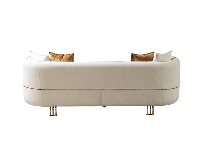 Helena Ivory Velvet Sofa 94"