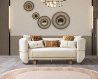 Helena Ivory Velvet Loveseat 82