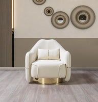 Helena Ivory Velvet Chair