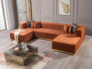 Juliana Orange Velvet 4-Piece 140" Sectional  [ETA: 10/20]