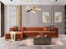 Juliana Orange Velvet 4-Piece 140" Sectional  [ETA: 10/20]