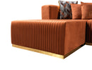 Juliana Orange Velvet 4-Piece 140" Sectional  [ETA: 10/20]