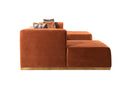 Juliana Orange Velvet 4-Piece 140" Sectional  [ETA: 10/20]