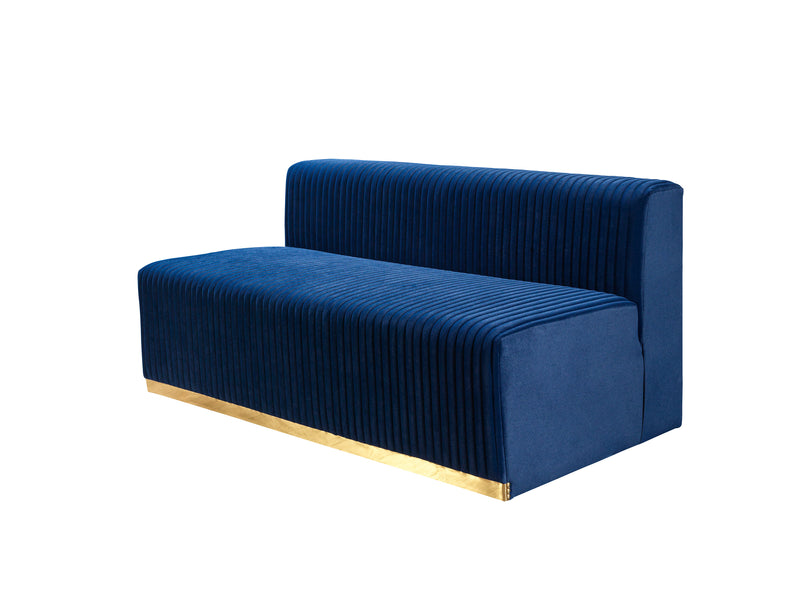 Juliana Blue Velvet 4-Piece 140" Sectional