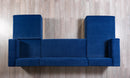 Juliana Blue Velvet 4-Piece 140" Sectional