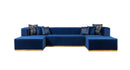 Juliana Blue Velvet 4-Piece 140" Sectional