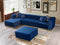 Juliana Blue Velvet 4-Piece 140" Sectional