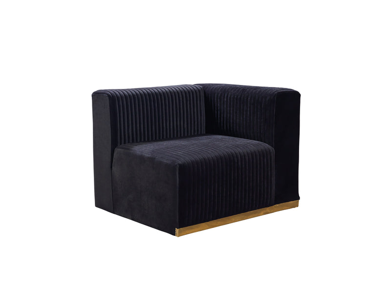 Juliana Black Velvet 4-Piece 140" Sectional