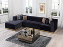 Juliana Black Velvet 4-Piece 140" Sectional