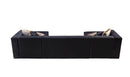 Juliana Black Velvet 4-Piece 140" Sectional