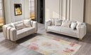 Santana Ivory Velvet Sofa 89" & Loveseat 69"