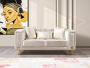 Santana Ivory Velvet Sofa 89" & Loveseat 69"