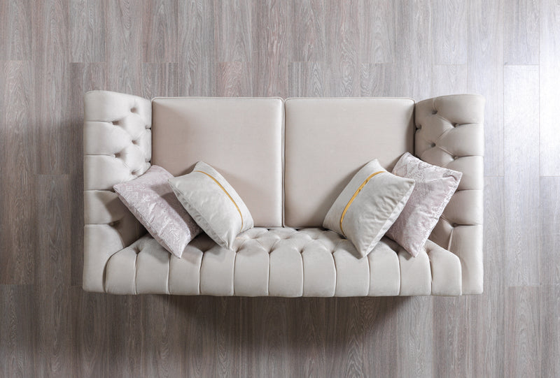 Milena Ivory Velvet Sofa 93" & Loveseat 73"