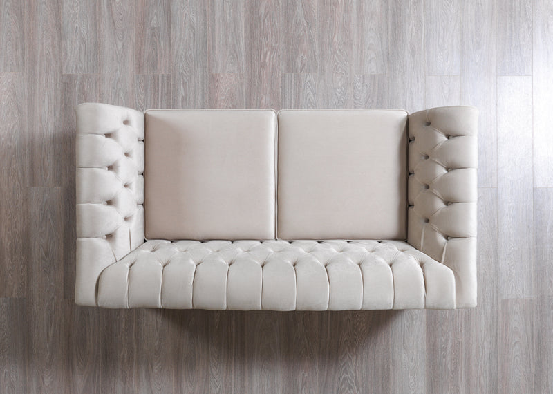 Milena Ivory Velvet Sofa 93" & Loveseat 73"