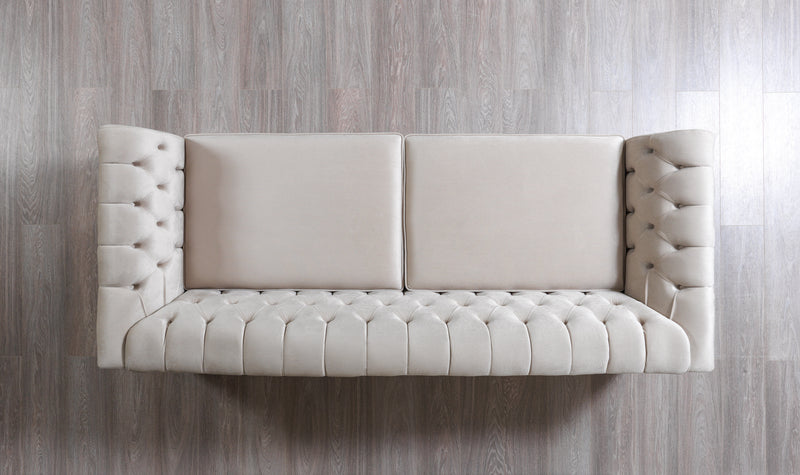 Milena Ivory Velvet Sofa 93" & Loveseat 73"