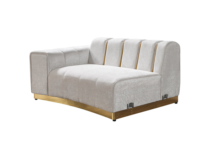 Michelle Ivory Velvet Curved 118" Sectional