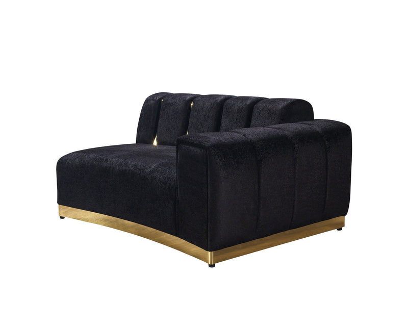 Michelle Black Velvet Curved 118" Sectional