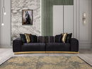 Michelle Black Velvet Curved 118" Sectional