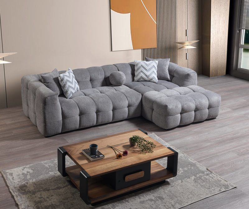 Ivy Gray Boucle RAF 110" Sectional