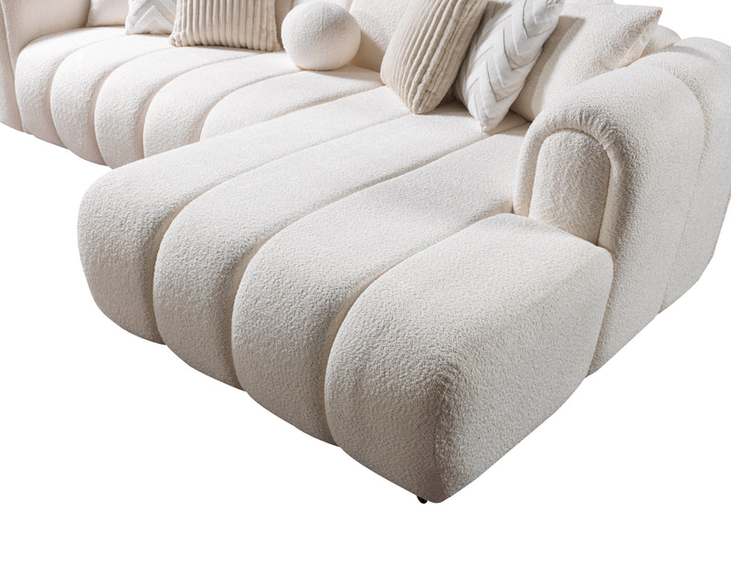 Lis Ivory Boucle RAF 115" Sectional [ETA: 11/25]