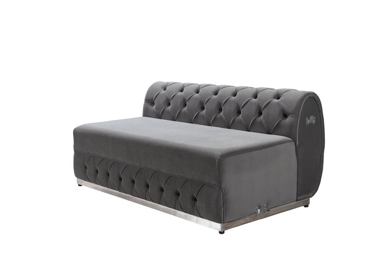 Jessie Gray Velvet  Double Chaise 138" Sectional