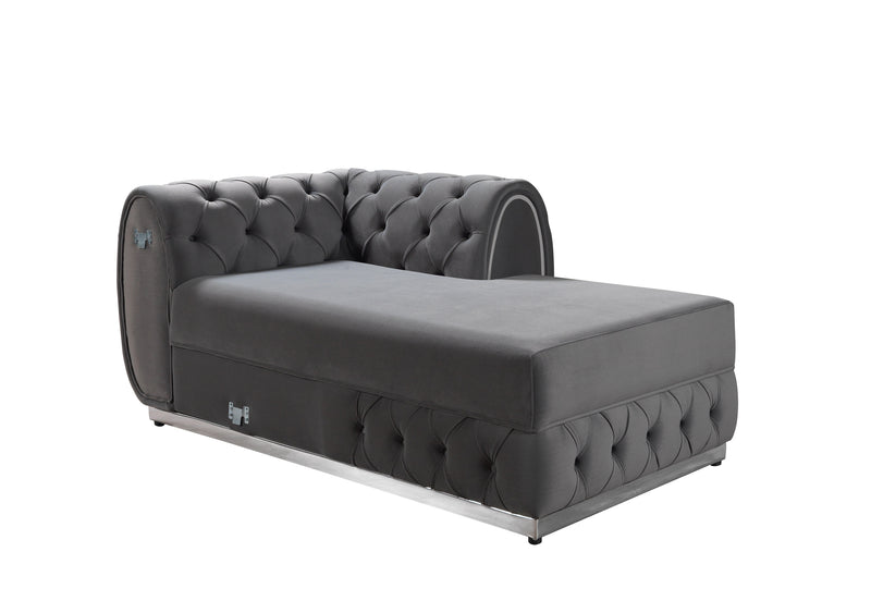 Jessie Gray Velvet  Double Chaise 138" Sectional