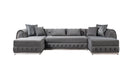 Jessie Gray Velvet  Double Chaise 138" Sectional