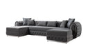 Jessie Gray Velvet  Double Chaise 138" Sectional