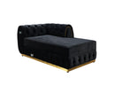 Jessie Black Velvet  Double Chaise 138" Sectional