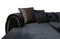 Jessie Black Velvet  Double Chaise 138" Sectional